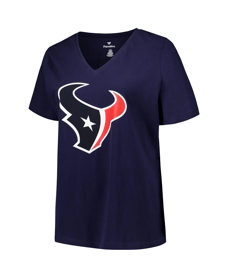 Fanatics Women's Stefon Diggs Navy Houston Texans Plus Player Name Number V-Neck T-Shirt