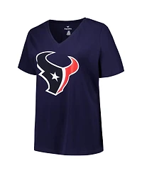 Fanatics Women's Stefon Diggs Navy Houston Texans Plus Player Name Number V-Neck T-Shirt