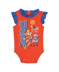 Outerstuff Newborn Baby Boys and Girls Red Team Usa Looney Tunes Bodysuit Bootie Set
