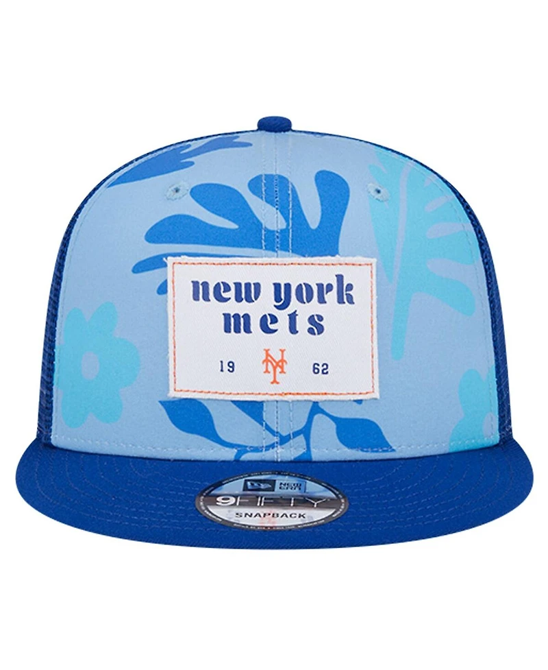 New Era Men's Royal New York Mets Bikini Bottom Trucker 9FIFTY Snapback Hat