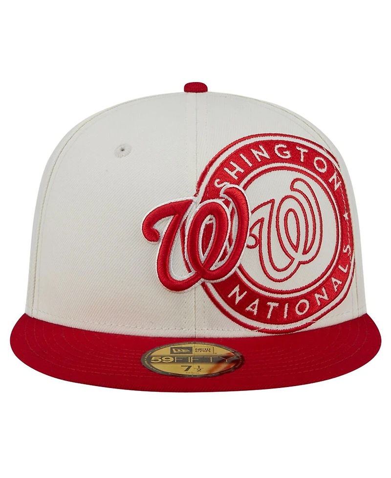 New Era Men's Cream/Red Washington Nationals Lonestar 59FIFTY Fitted Hat
