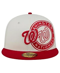 New Era Men's Cream/Red Washington Nationals Lonestar 59FIFTY Fitted Hat