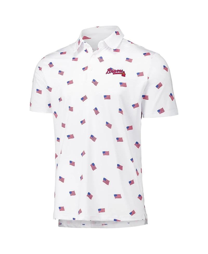 Antigua Men's White Atlanta Braves Americana Polo