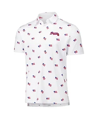 Antigua Men's White Atlanta Braves Americana Polo