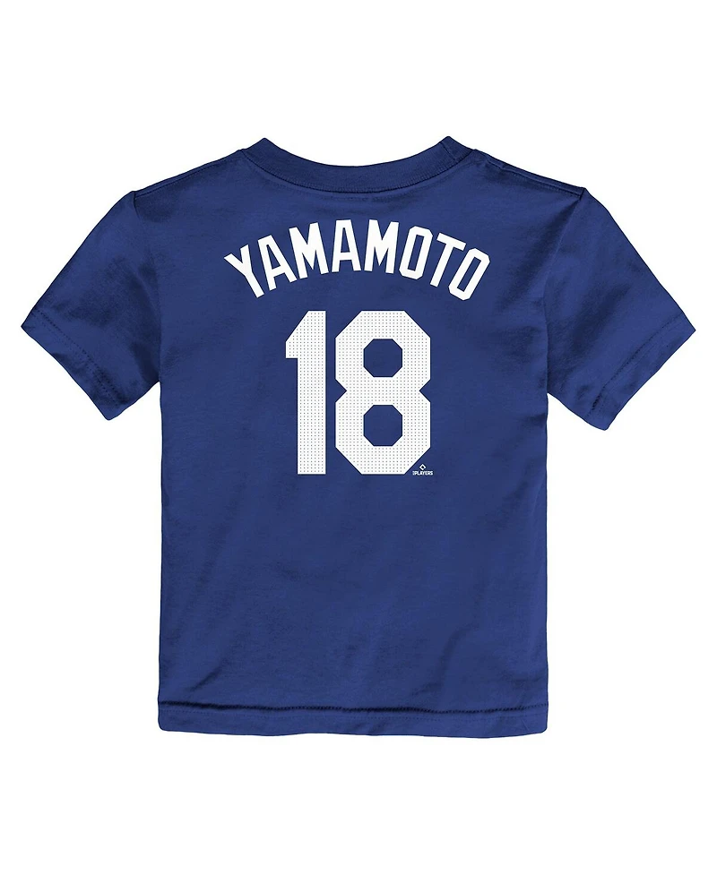 Nike Big Boys and Girls Yoshinobu Yamamoto Royal Los Angeles Dodgers Name Number T-Shirt