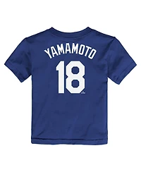 Nike Big Boys and Girls Yoshinobu Yamamoto Royal Los Angeles Dodgers Name Number T-Shirt