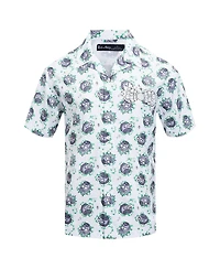 Freeze Max Men's White Rick and Morty 90's Rave Rickvival Showing Brain Button-Up Shirt