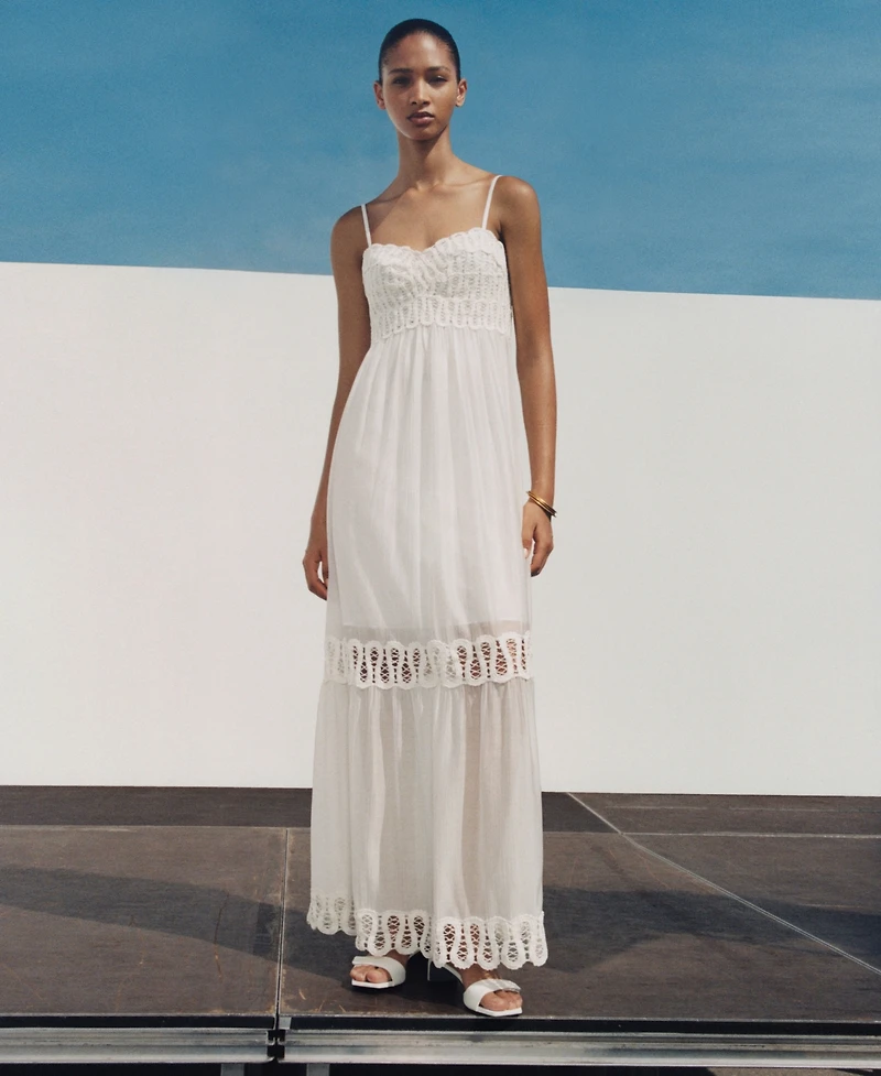 Mango Women's Embroidered Detail Dress