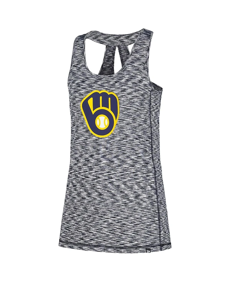 New Era Women's Navy Milwaukee Brewers Space Dye Keyhole Back Tank Top