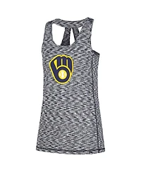 New Era Women's Navy Milwaukee Brewers Space Dye Keyhole Back Tank Top