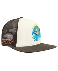 Pro Standard Men's Cream/Brown Los Angeles Lakers Glint Sunset Snapback Hat