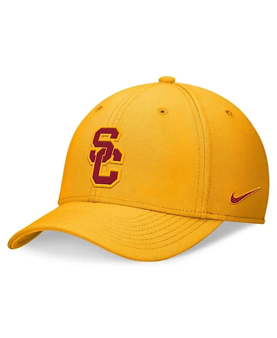 Nike Men's and Women's Gold Usc Trojans 2024 Sideline Rise Swoosh Flex Hat