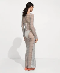 Mango Women's Crochet Foil Dress