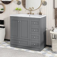 Streamdale 36" Shaker Bathroom Vanity with Sink & Soft-Close Storage