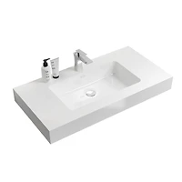 Streamdale Glossy White Integrated Solid Surface Basin