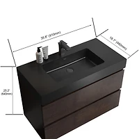 Streamdale Matte Black Integrated Quartz Basin Modern Elegance for Your Bathroom
