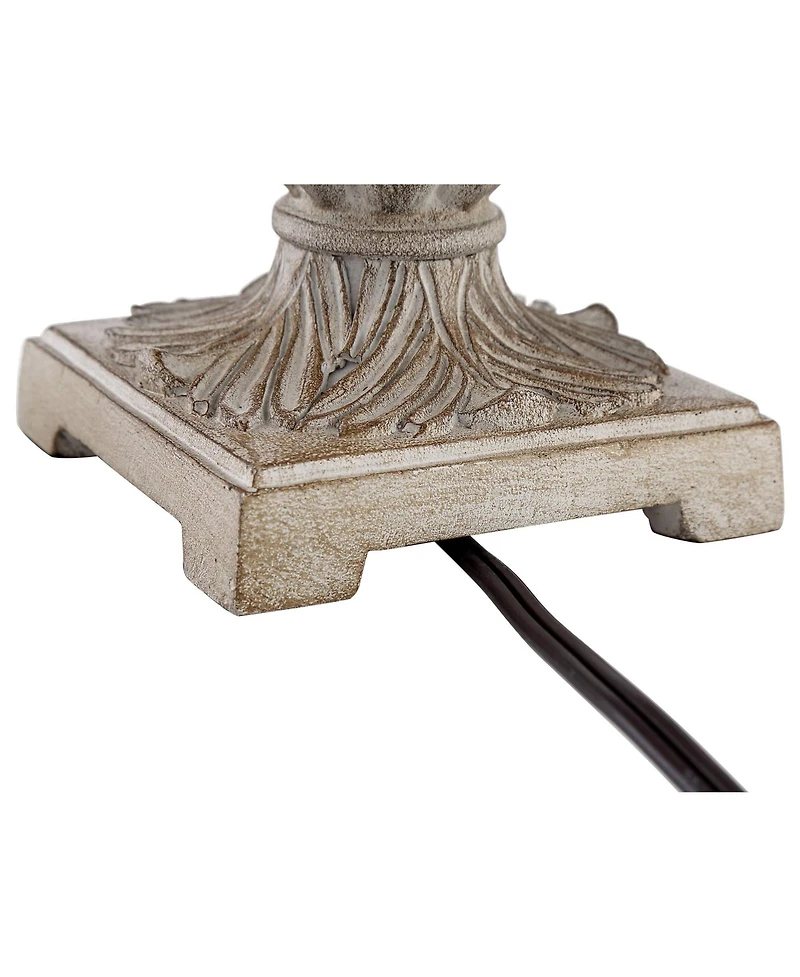 Regency Hill Cali Traditional Accent Table Lamps 19" High Set of 2 Antique Beige Off White Bell Shade for Bedroom Living Room Bedside Nightstand