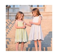 Hope & Henry Little Girls Flutter Sleeve Tiered Eyelet Dress