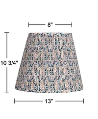 Springcrest Collection Hardback Shirred Empire Lamp Shade Pink Blue Floral Medium 8" Top x 13" Bottom x 11" Slant Spider with Harp and