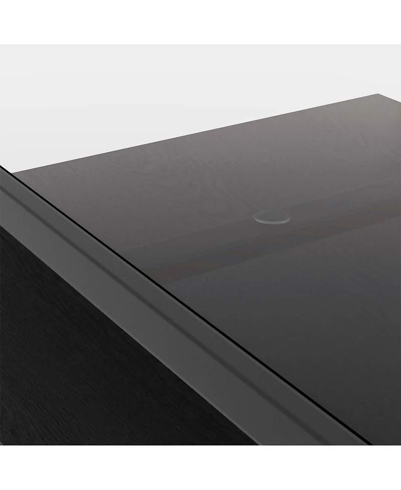 Streamdale Furniture Modern Glass Coffee Table with Black Legs