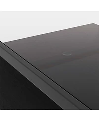 Streamdale Furniture Modern Glass Coffee Table with Black Legs