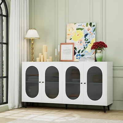 Streamdale Modern Sideboard with Acrylic Doors & Adjustable Shelf