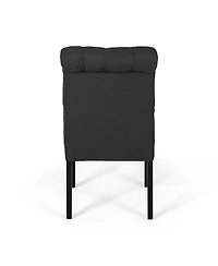 Streamdale Ivory Linen Tufted Rolltop Dining Chairs (Set Of 2)