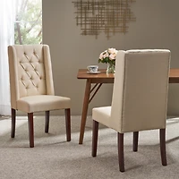 Streamdale Tufted Diamond Stitch Dining Chair With Wingback Design