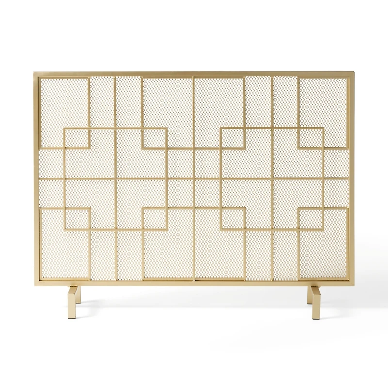 Streamdale Dorothy Modern Single Panel Iron Fireplace Screen