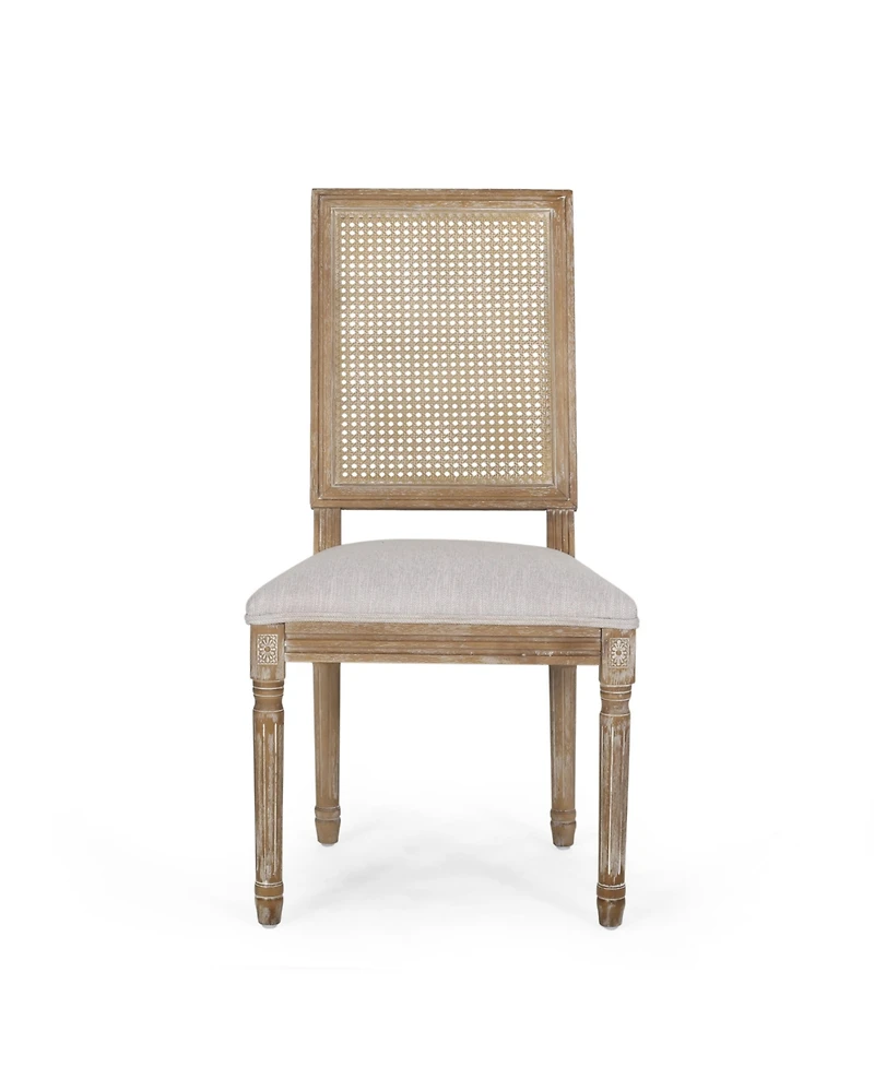 Streamdale Furniture French Country Cane Back Dining Chair With Upholstered Seat