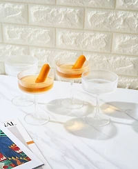 The Wine Savant Khen Classic Art Deco Acrylic Shatterproof Coupe Glasses Set of 4