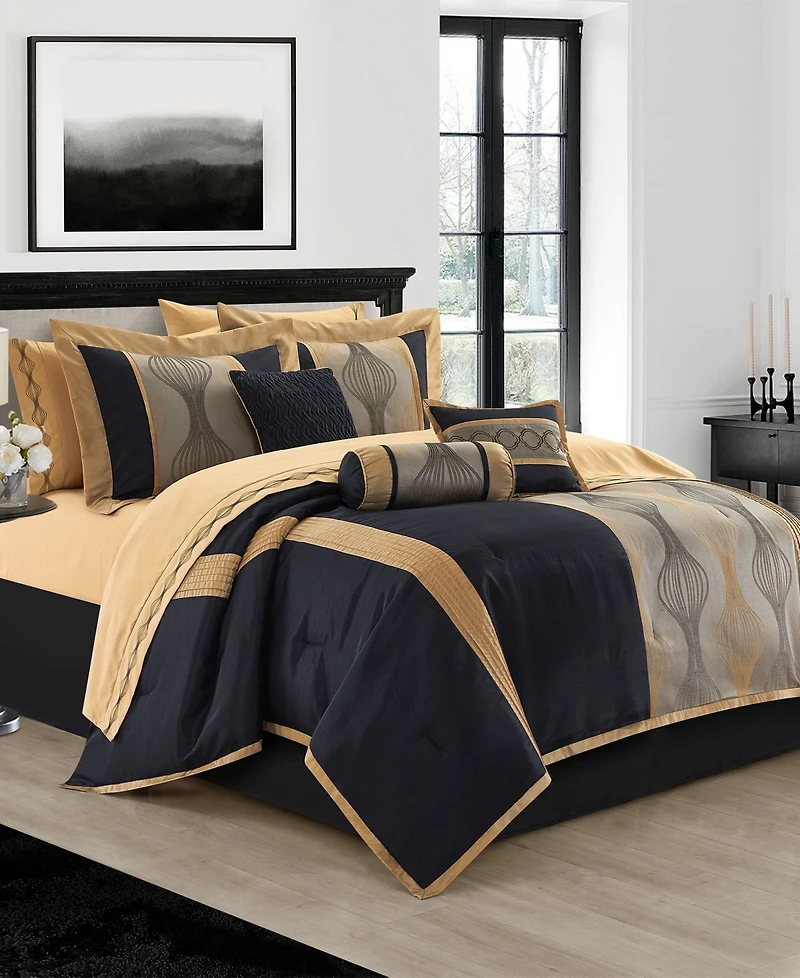 Stratford Park Kath Geometric 15-Pc. Comforter Set, King