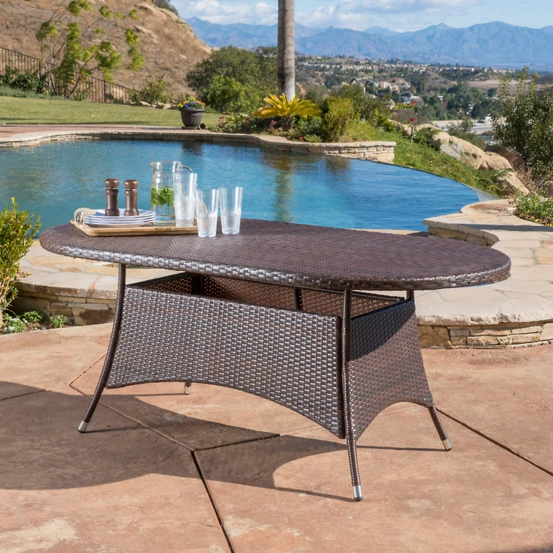 Streamdale Furniture Ramsey Outdoor Oval Wicker Dining Table