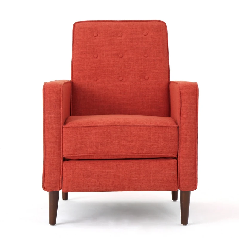 Streamdale Mid-Century Modern Button-Tufted Recliner With Beech Wood Legs