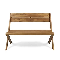 Streamdale Sandblast Acacia Wood Bench With Reclining Backrest