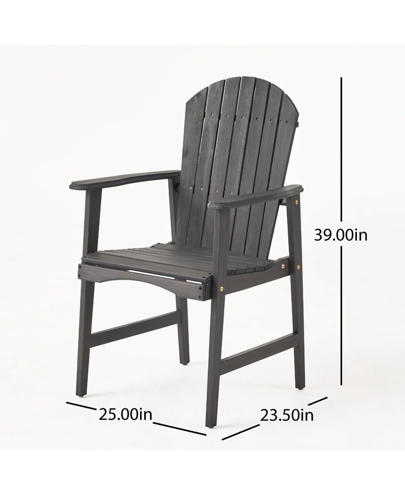 Streamdale Furniture Acacia Wood Adirondack Dining Chairs (Set Of 2)