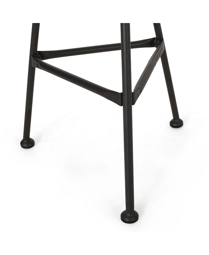 Simplie Fun Modern Rattan Side Table With Tempered Glass Top