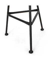 Simplie Fun Modern Rattan Side Table With Tempered Glass Top