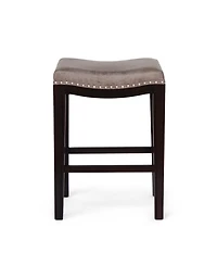 Streamdale Acacia Wood Studded Counter Stool (Set Of 2)
