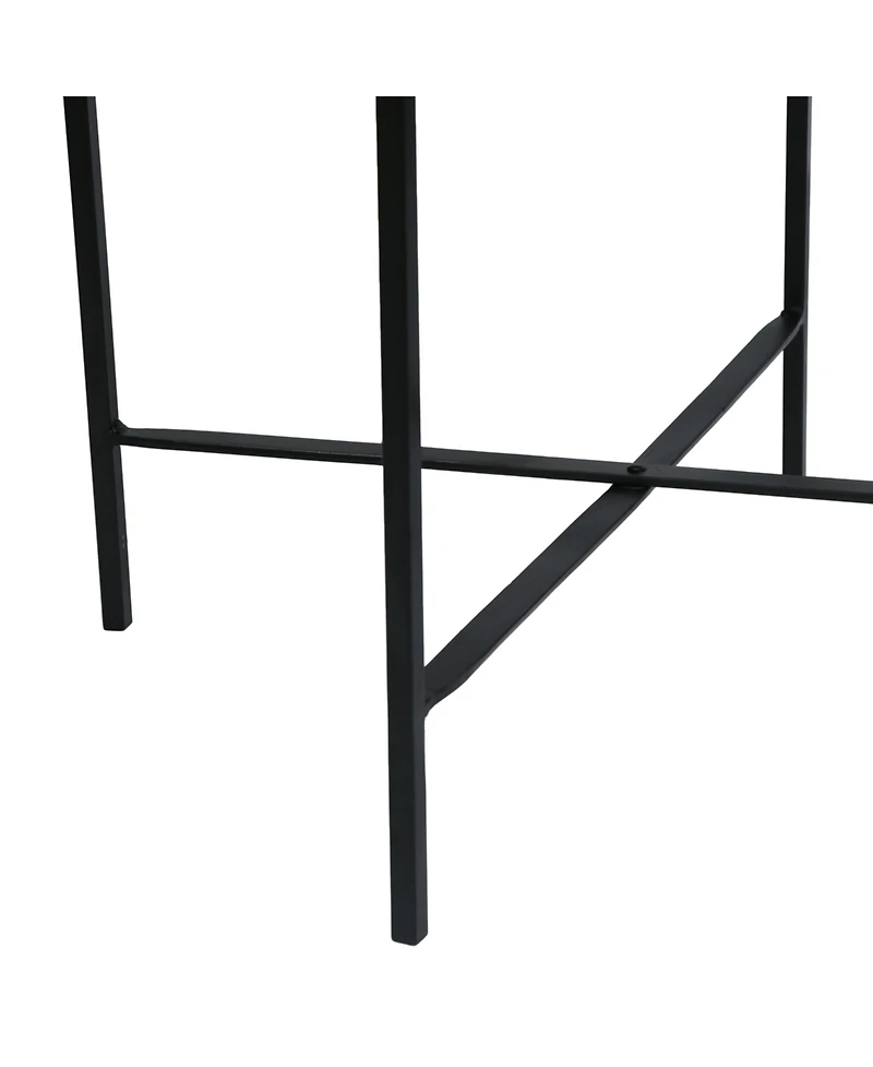 Streamdale Furniture Modern Industrial Round End Table With Tray Top