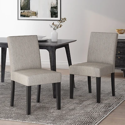 Streamdale Contemporary Upholstered Dining Chair With Tapered Rubberwood Legs
