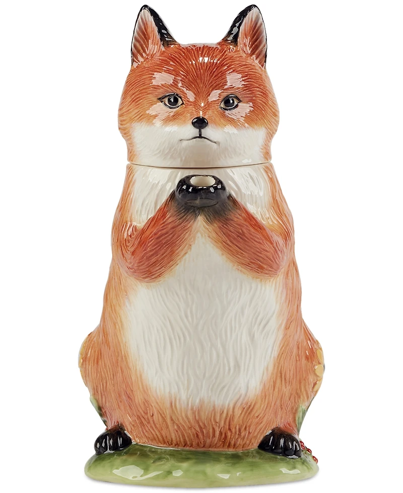 Certified International Woodland Critters 3-d Fox Teapot