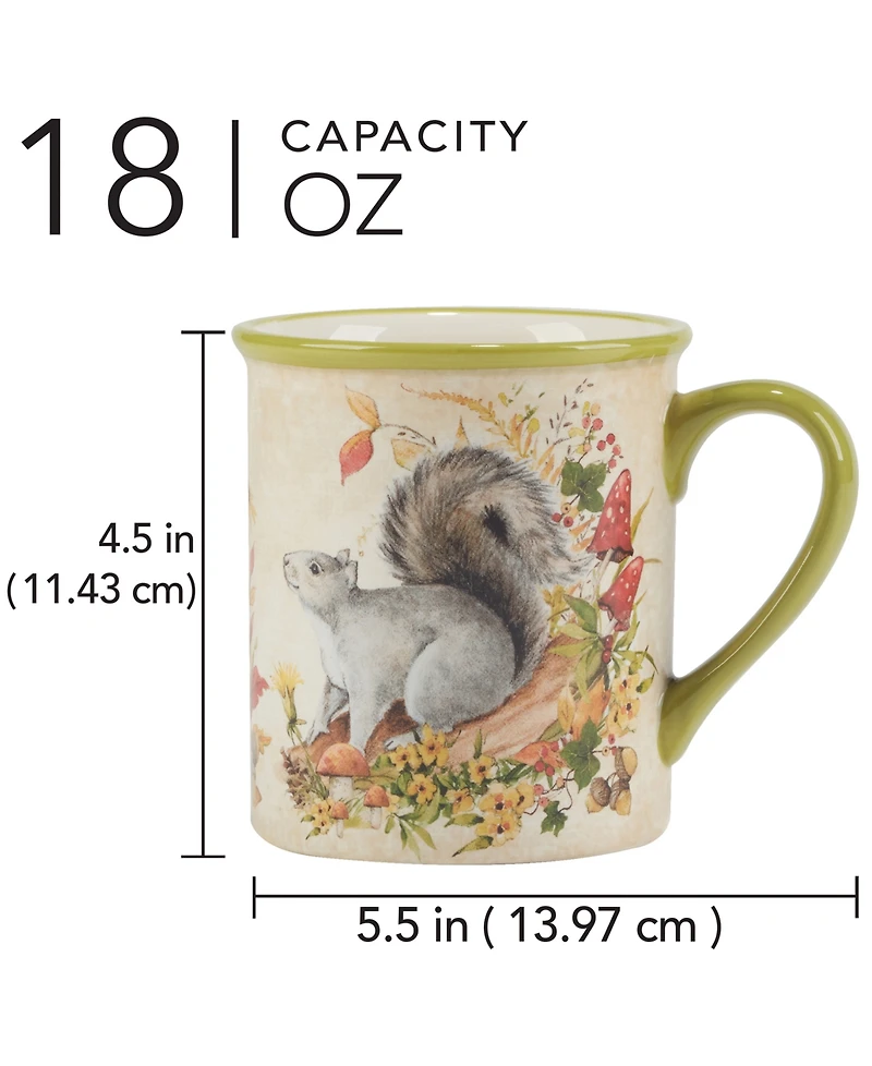 Certified International Woodland Critters Mugs, Set of 4
