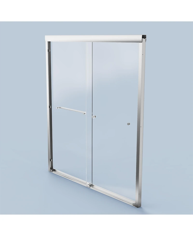 Streamdale Furniture 56"-60"W x 72"H Semi-Frameless Double Sliding Shower Door