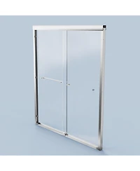 Streamdale Furniture 56"-60"W x 72"H Semi-Frameless Double Sliding Shower Door