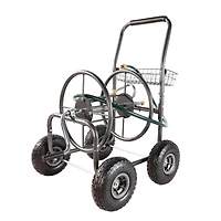 Streamdale 4-Wheel Garden Hose Reel Cart with Basket