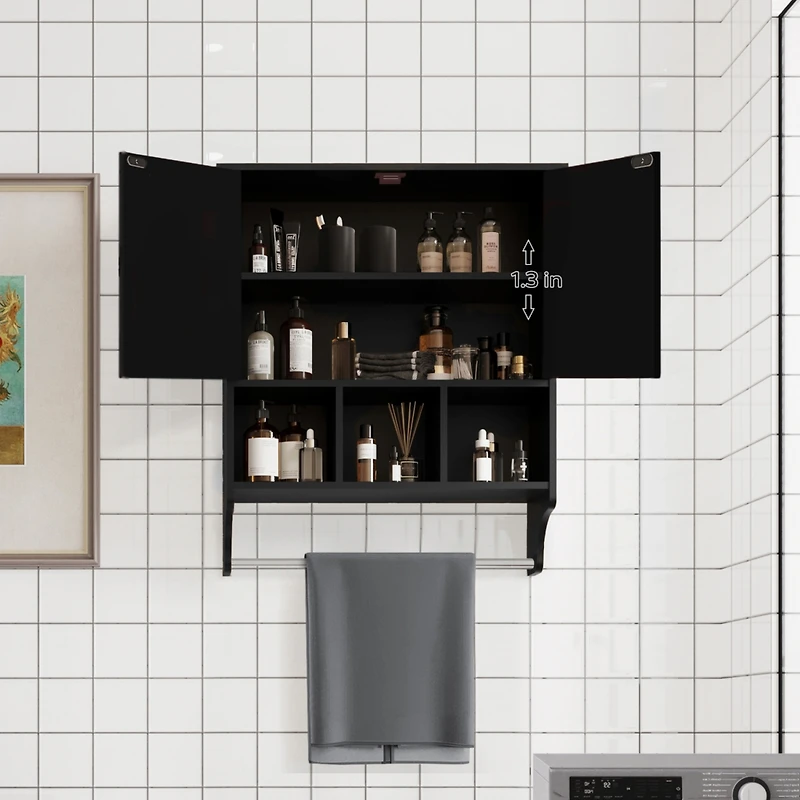 Streamdale Premium Bathroom Cabinet with Ample Storage and Towel Bar