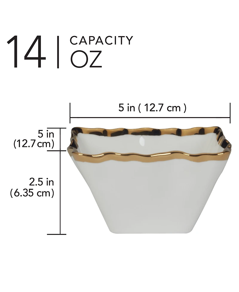 Certified International Regency Square Snack Bowls, Set of 4