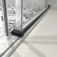 Streamdale Matte Black Frameless Shower Door with Adjustable Soft-Closing
