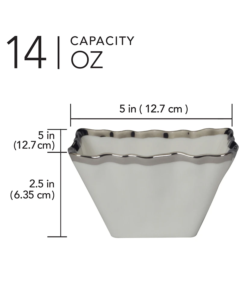 Certified International Regency Square Snack Bowls, Set of 4